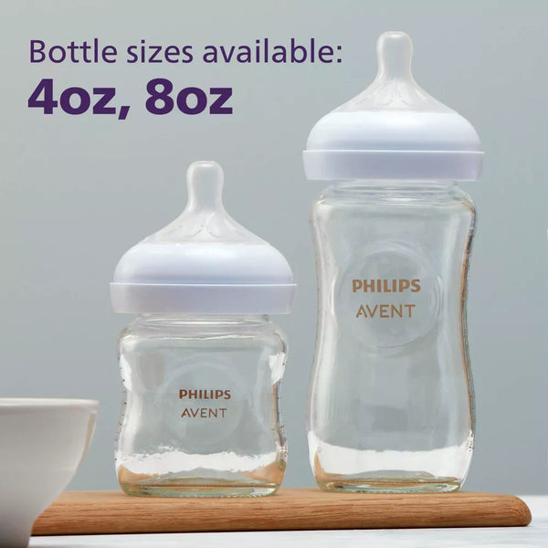 Philips Avent Glass Feeding Bottle With Natural Response Nipple 8Oz 240Ml (Pack Of 3)