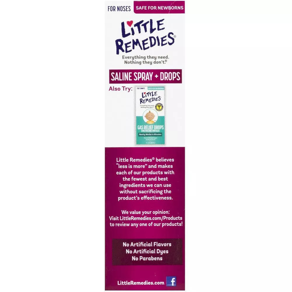 Little Remedies Saline Spray And Drops, Safe For Newborn Babies - 1 Fl Oz