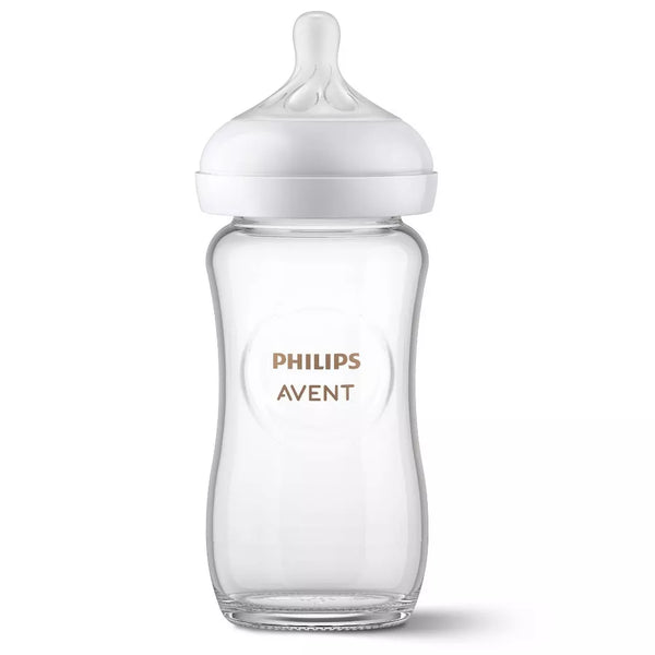 Philips Avent Glass Feeding Bottle With Natural Response Nipple 8Oz 240Ml (Pack Of 3)