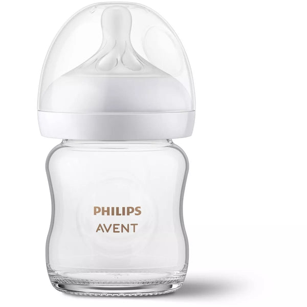 Philips Avent Glass Feeding Bottle With Natural Response Nipple 4Oz 120Ml (Pack Of 3)