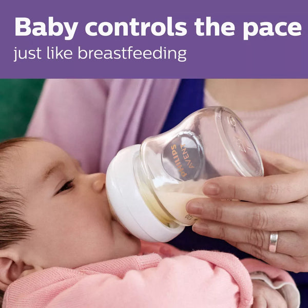 Philips Avent Glass Feeding Bottle With Natural Response Nipple 4Oz 120Ml (Pack Of 3)