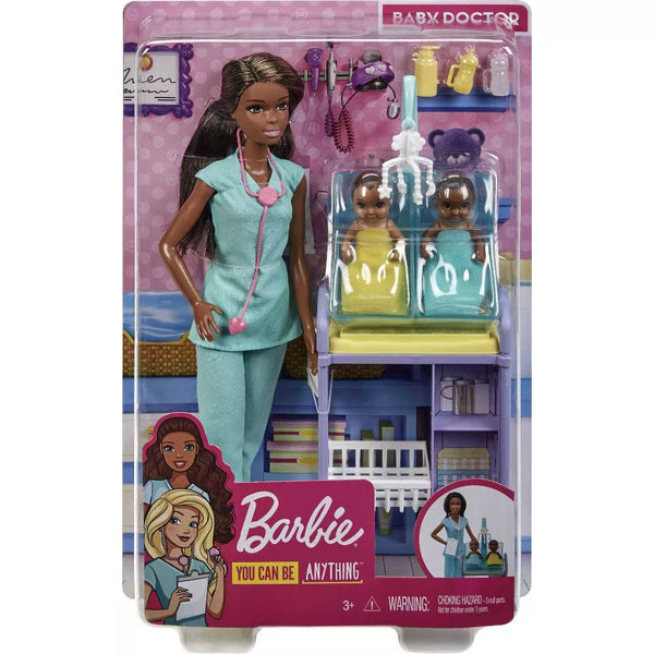 Barbie Baby Doctor Playset With Brunette Doll