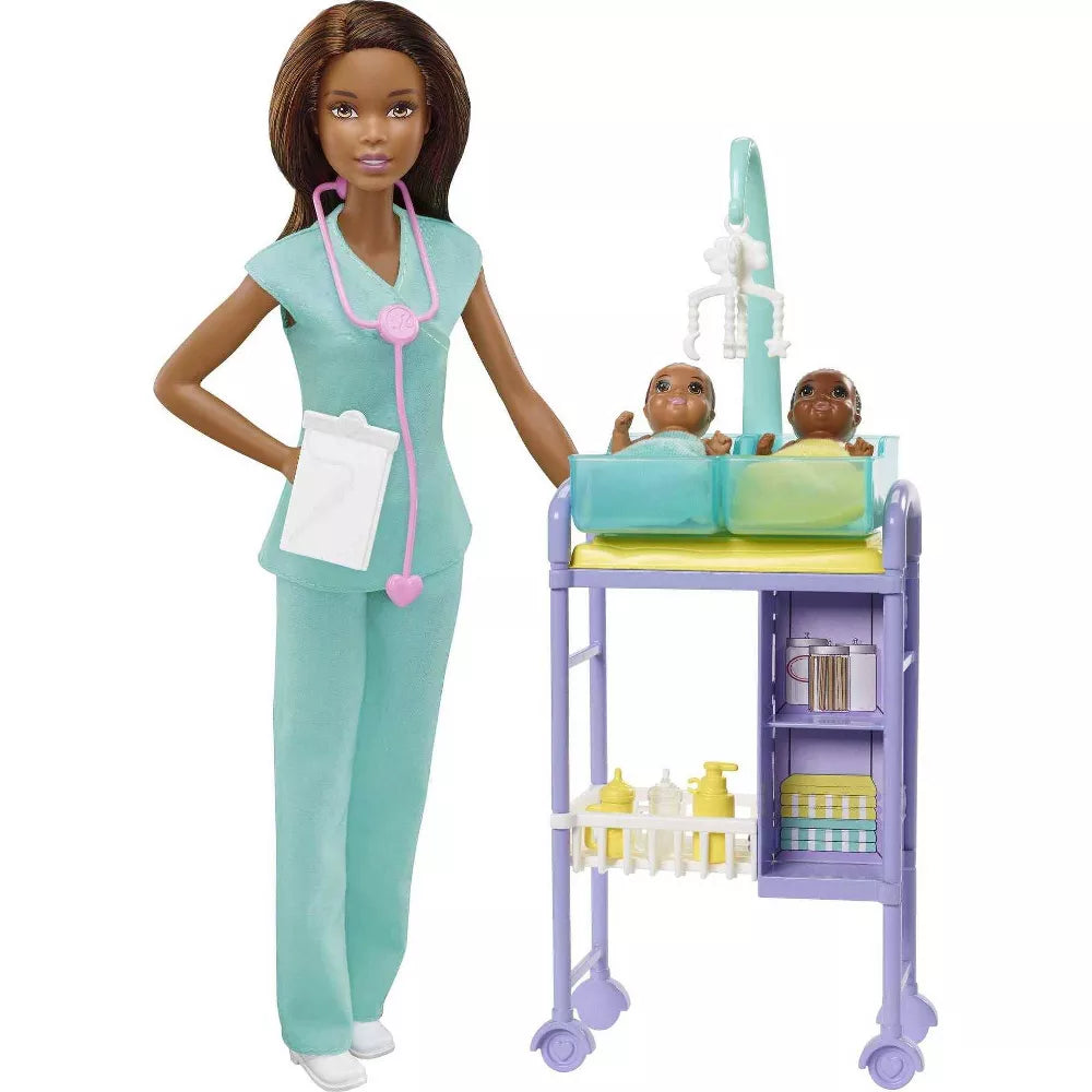 Barbie Baby Doctor Playset With Brunette Doll