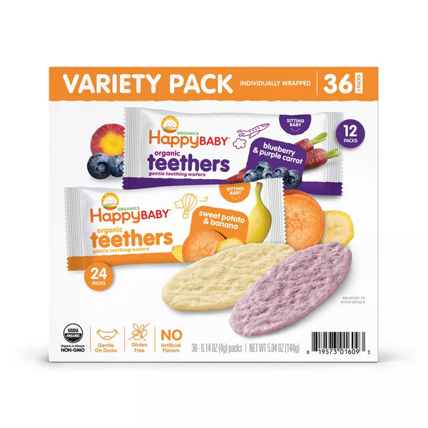 HappyBaby Organic Teether Variety Pack Baby Snacks
