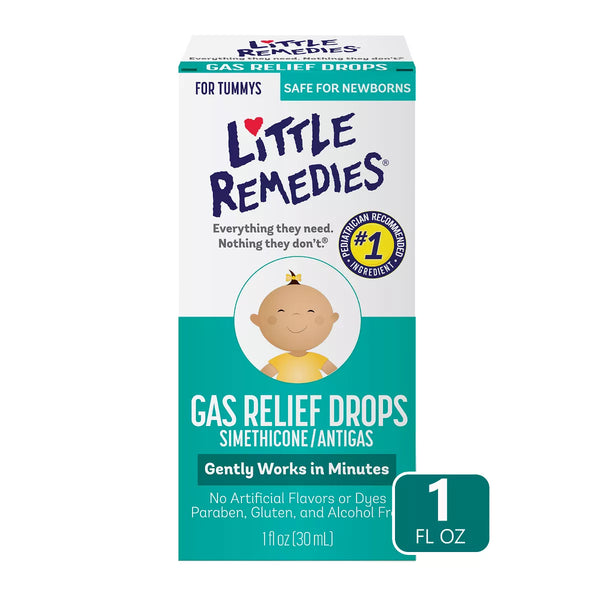 Little Remedies Gas Relief Drops For Babies - Natural Berry - 1 Fl Oz (30 Ml)