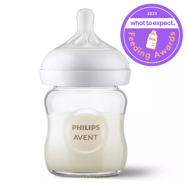 Philips Avent Glass Feeding Bottle With Natural Response Nipple 4Oz 120Ml (Pack Of 3)