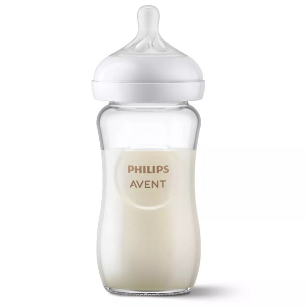 Philips Avent Glass Feeding Bottle With Natural Response Nipple 8Oz 240Ml (Pack Of 3)