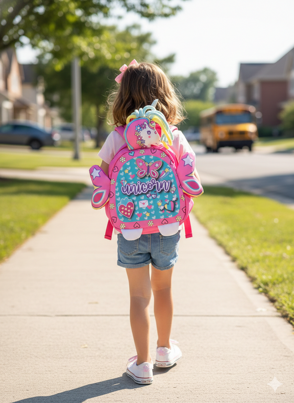 Vest School Bag For Kids 7" - Unicorn