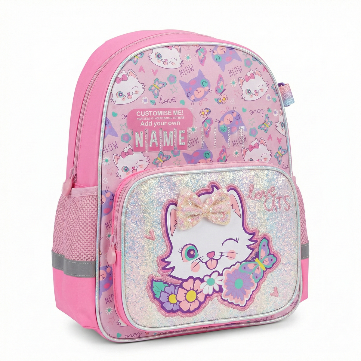 Vest School Bag For Kids 14" - Meow