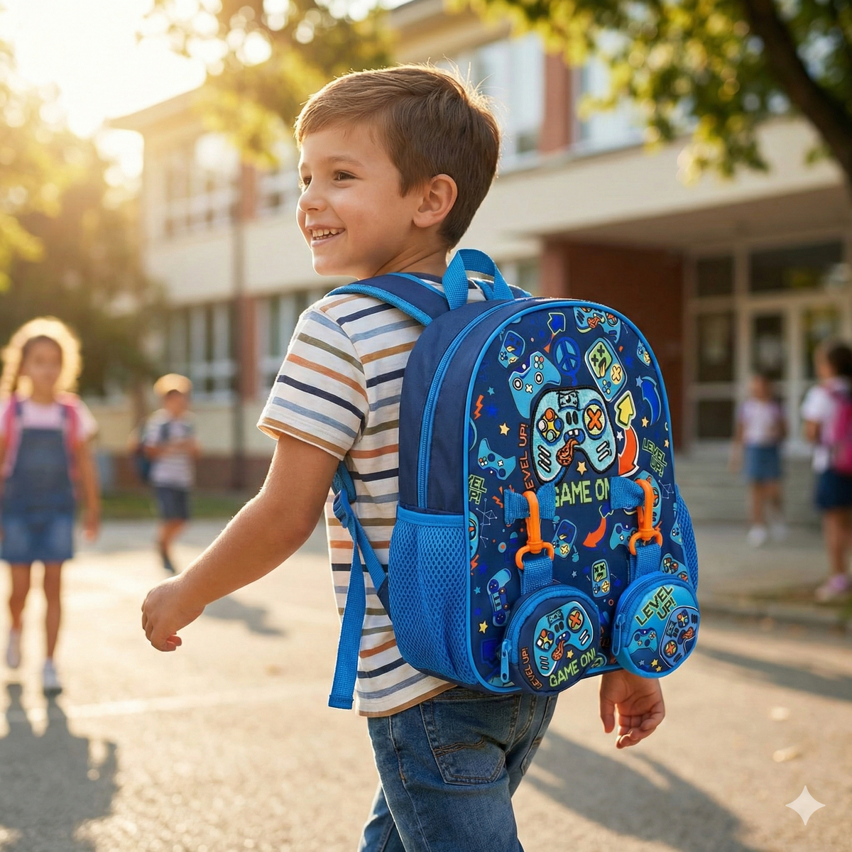 Vest School Bag For Kids 10" - Game