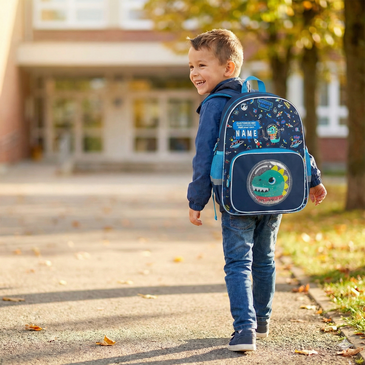 Vest School Bag For Kids 14" - Dino