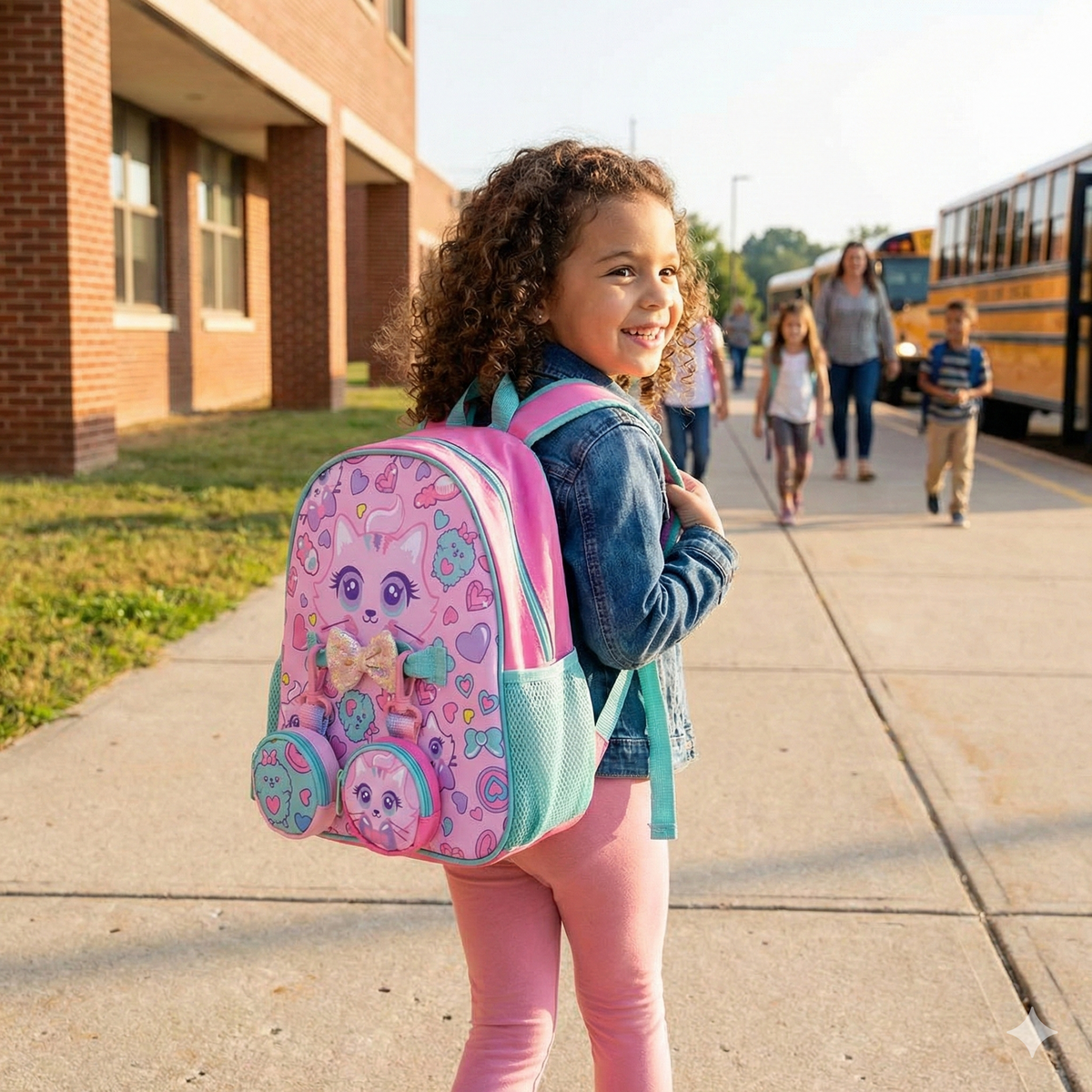 Vest School Bag For Kids 10" - Meow