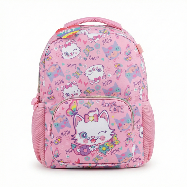 Vest School Bag For Kids 13" - Meow