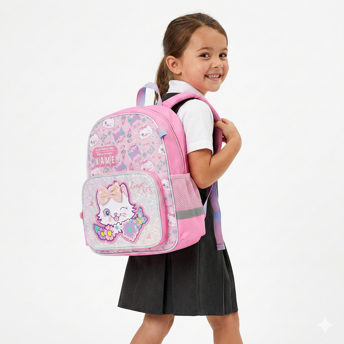 Vest School Bag For Kids 14" - Meow