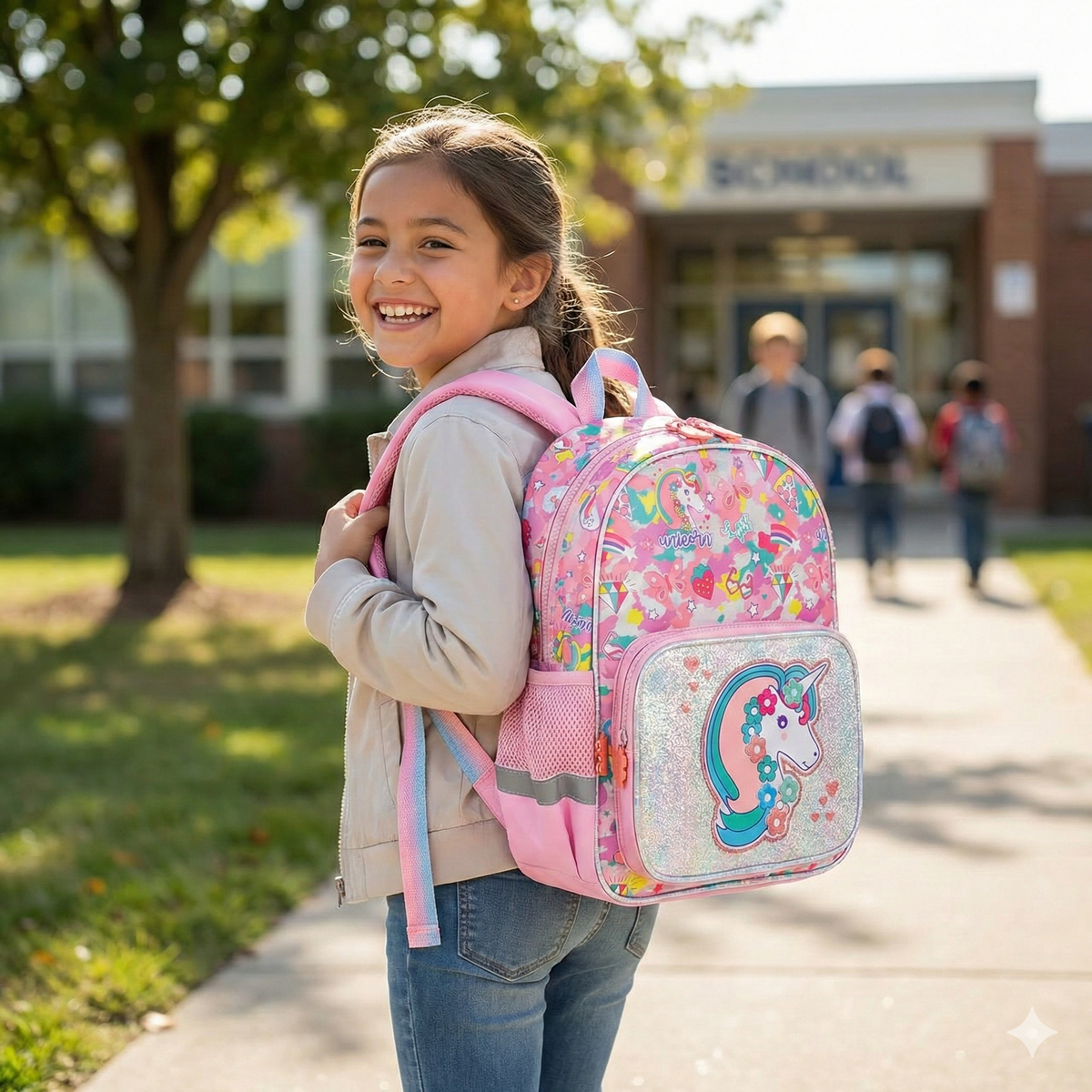 Vest School Bag For Kids 14" - Unicorn
