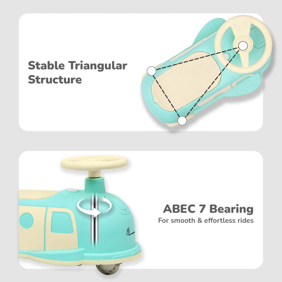 R For Rbbit Iya Iya Caravan Swing car - Green Beige