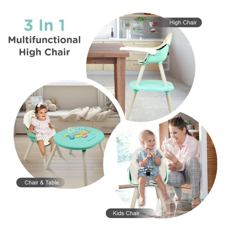 R For Rabbit Cherry Berry Tusky High Chair - Green Cream