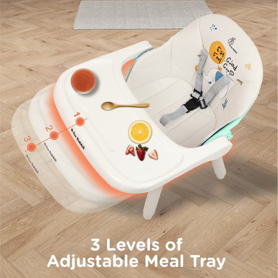 R For Rabbit Cherry Berry Tusky High Chair - Green Cream