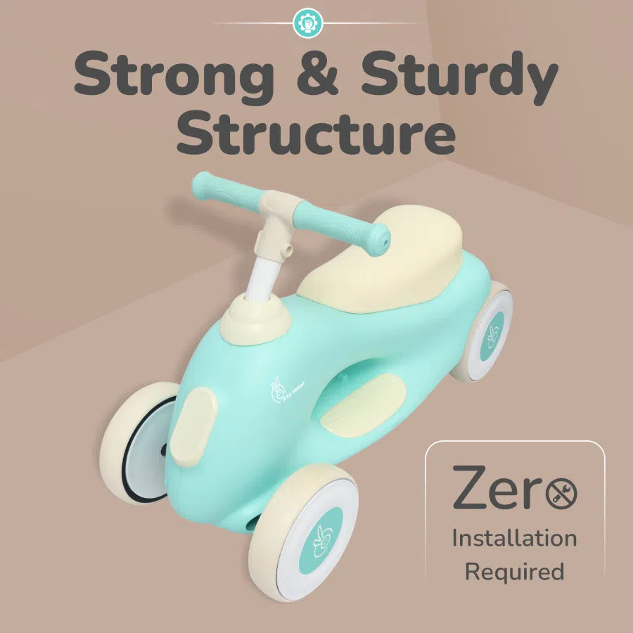 R For Rabbit Speedster Zoomy Push Ride On - Green Cream