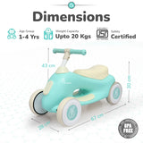 R For Rabbit Speedster Zoomy Push Ride On - Green Cream