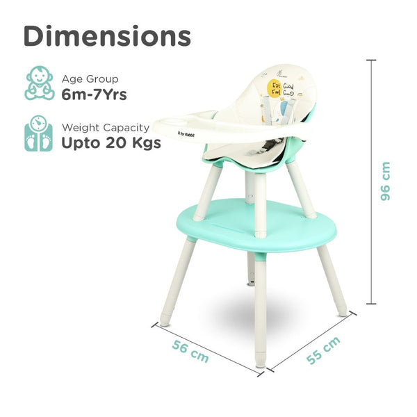 R For Rabbit Cherry Berry Tusky High Chair - Green Cream