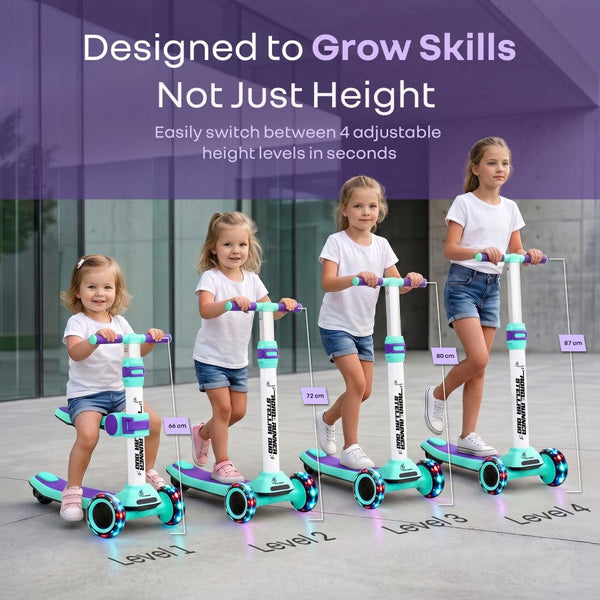 R for Rabbit Road Runner Stellar Duo 2-in-1 Kick Scooter One Size Green Purple