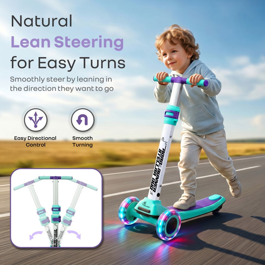 R for Rabbit Road Runner Stellar Duo 2-in-1 Kick Scooter One Size Green Purple