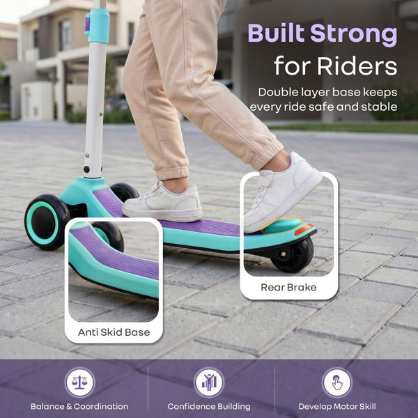R for Rabbit Road Runner Stellar Duo 2-in-1 Kick Scooter One Size Green Purple