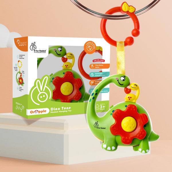 R For Rabbit Orapple Dino Tune Fun & Safe Musical Hanging