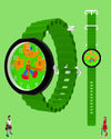 Spiky Round Analog Watch for Kids Boys and Girls EVA42 - Green