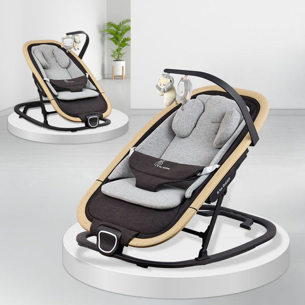 R For Rabbit Rock N Nap Bliss Sleeper & Rocker - Grey Black