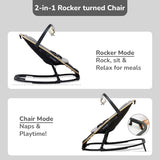 R For Rabbit Rock N Nap Bliss Sleeper & Rocker - Grey Black