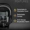 R For Rabbit Picaboo Sportz – 3-In-1 Convertible Carry Cot, Rocker & Feeding Chair - Grey Black