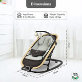 R For Rabbit Rock N Nap Bliss Sleeper & Rocker - Grey Black