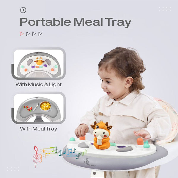 R For Rabbit Little Feet Plus Walker - Detachable Toy Music & Light Grey White