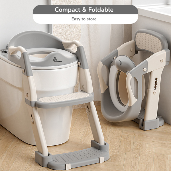 R For Rabbit Hilltop Step Stool and Potty Seat 2 in 1 Grey White