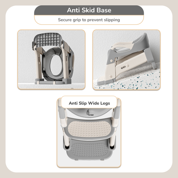R For Rabbit Hilltop Step Stool and Potty Seat 2 in 1 Grey White