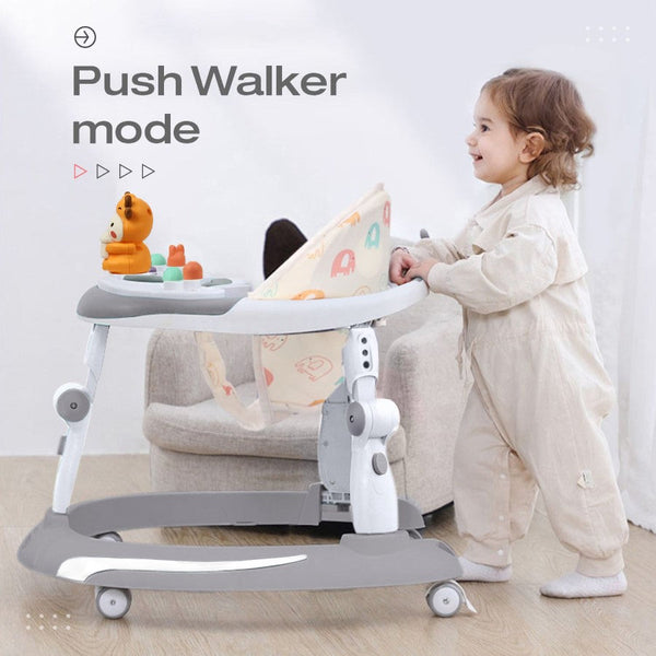R For Rabbit Little Feet Plus Walker - Detachable Toy Music & Light Grey White