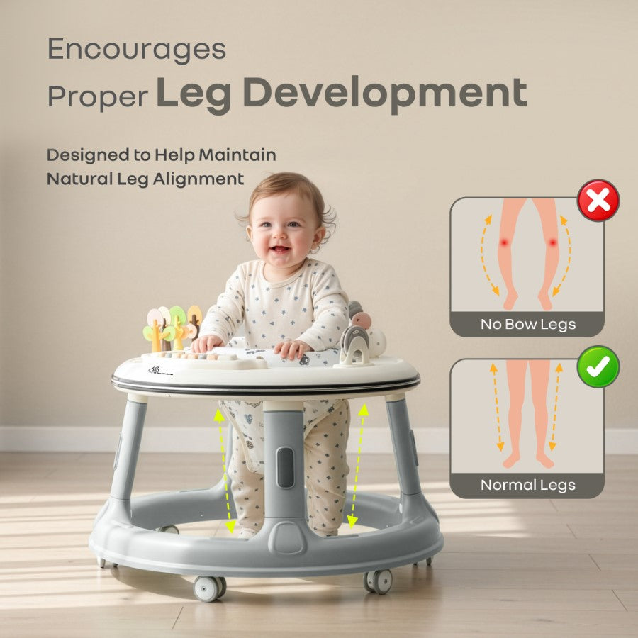R For Rabbit Little Feet Hopper Baby Walker - Grey White