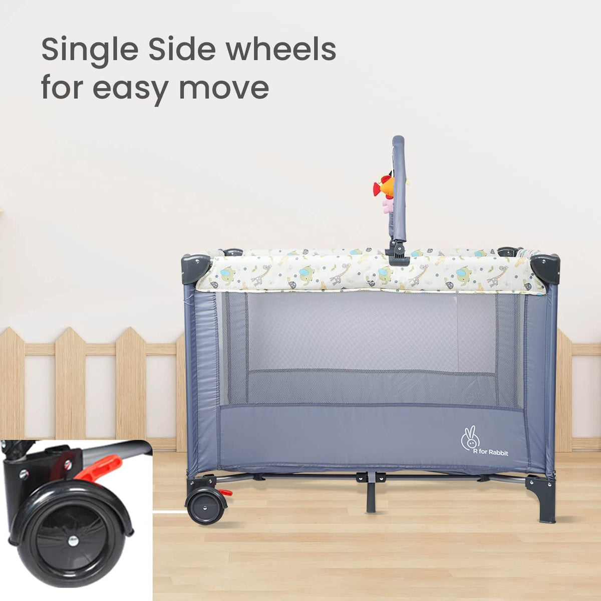 R For Rabbit Cot Hide And Seek Elite Grey