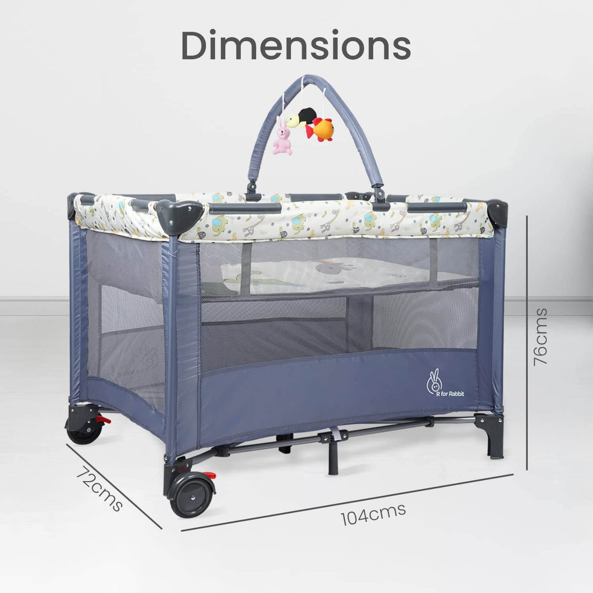 R For Rabbit Cot Hide And Seek Elite Grey