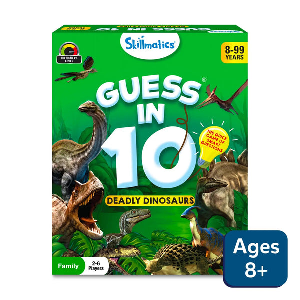 Guess in 10: Deadly Dinosaurs | Trivia card game (ages 8+)