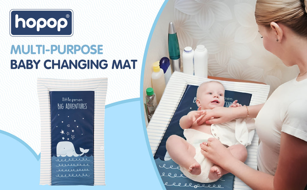 Hopop Baby Changing Mat Soft Cushioned Waterproof & Wipeable One Size – Animal