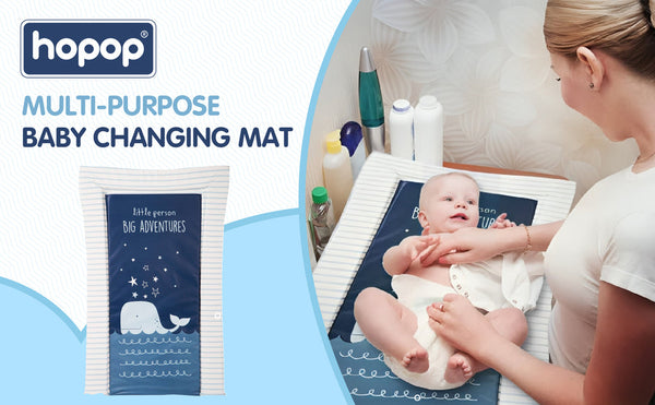Hopop ® Soft Cushioned Baby Changing Mat – Waterproof & Wipeable