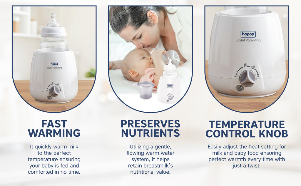 Hopop 2-in-1 Multifunctional Baby Bottle & Food Warmer White