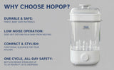 Hopop 2-in-1 Baby Bottle Steam Sterilize Compact & Travel-Friendly – White