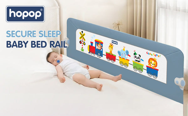 Hopop Secure Sleep Baby Bed Rail Guard - BLUE