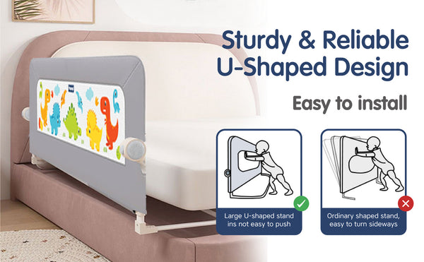 Hopop Secure Sleep Baby Bed Rail Guard - BLUE