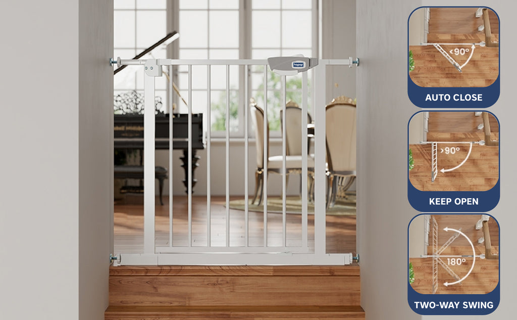 Hopop Baby Safety Gate Two-Way Auto-Close 75x85cm White