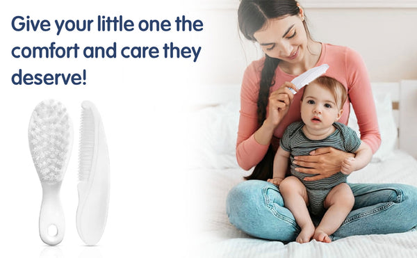 Hopop Soft Bristle Comb & Brush Set - Pink